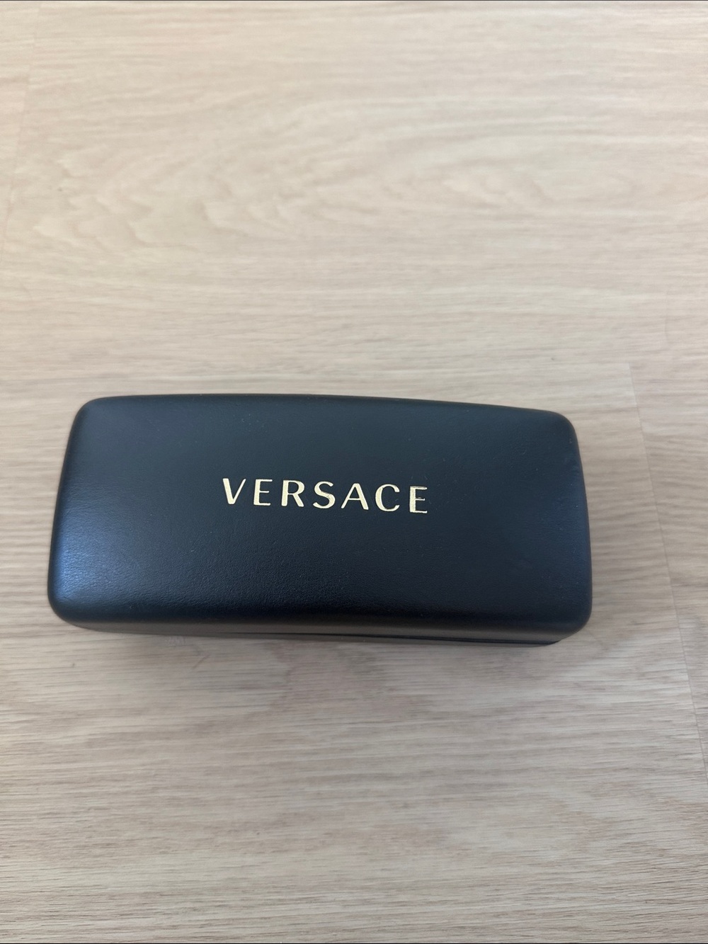 Versace Black Eyewear Case with Gold Logo